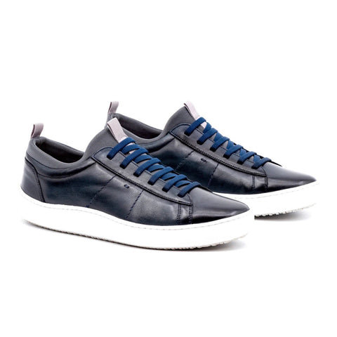 Cameron Hand-Finished Sheep Skin Sneaker in Navy by Martin Dingman