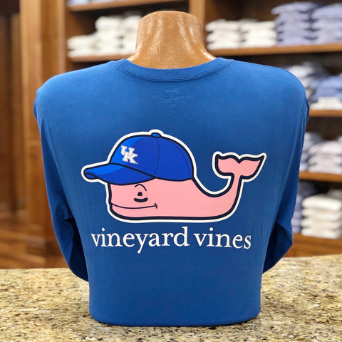 University of Kentucky Ball Cap Whale Long Sleeve Tee in Royal Blue by Vineyard Vines