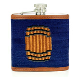 Brown Water Needlepoint Flask on Dark Navy by Smathers & Branson