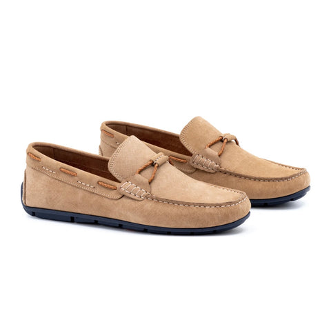 Bermuda Braid Leather Bit Loafer in Sand by Martin Dingman