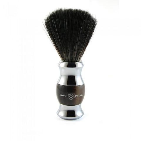Pure Badger Shaving Brush in Imitation Horn & Chrome by Edwin Jagger