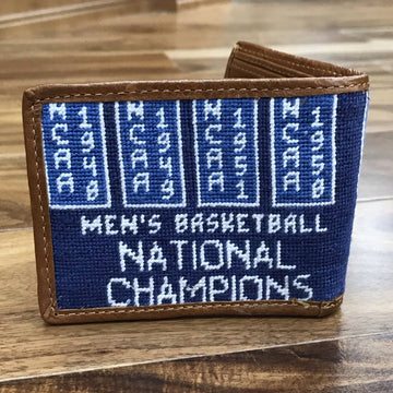 University of Kentucky NCAA National Champions Needlepoint Wallet on Blue by Smathers & Branson
