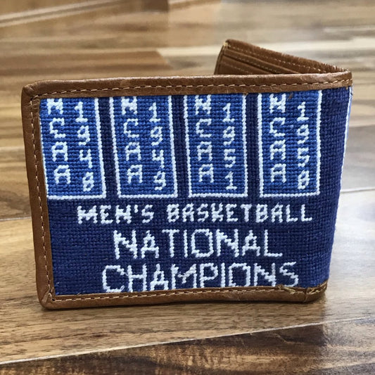 University of Kentucky NCAA National Champions Needlepoint Wallet on Blue by Smathers & Branson