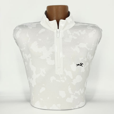 Thoroughbred Performance Camo Quarter-Zip Pullover in Snow by Horn Legend
