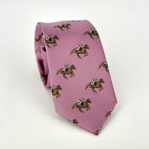 "Stride" 100% Silk Neck Tie in Pink by Logan's
