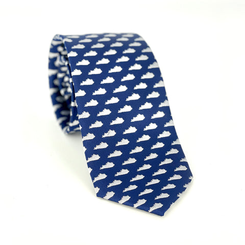"Kentucky" 100% Silk Neck Tie in Navy Blue by Logan's