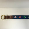 Jockey Motif Belt on Navy by Leather Man Ltd.