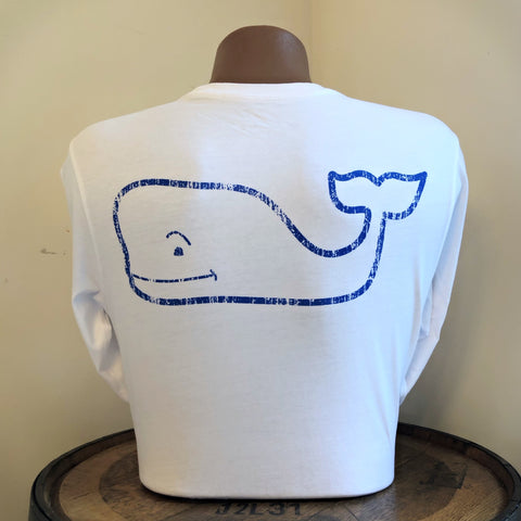 Vintage Whale Graphic Long Sleeve Tee in White Cap by Vineyard Vines