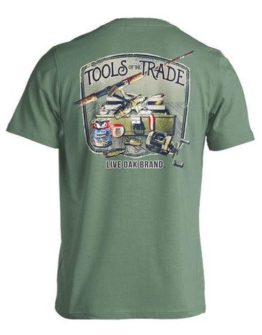 Tools of the Trade (Freshwater Fishing) Short Sleeve Tee in Light Green by Live Oak Brand