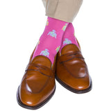 Rose With Jockey Silk Mid-Calf Socks by Dapper Classics
