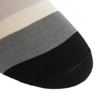 Black, Cream, Steel Gray, Ash, and Clematis Blue Quad Stripe Mid-Calf Socks by Dapper Classics