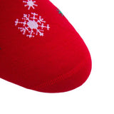 Snowflakes Merino Wool OTC Socks in Red with White & Green by Dapper Classics